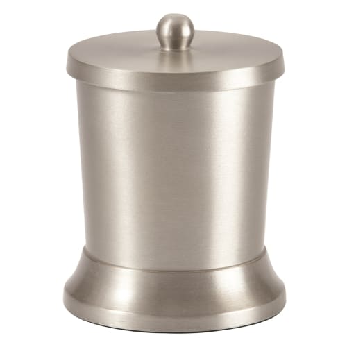 Pewter Veil Collection Cotton Container, Brushed Stainless Steel